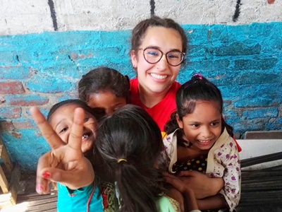 Volunteering with children in India