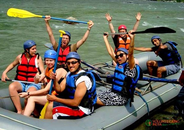 Volunteers on a white-water rafting trip