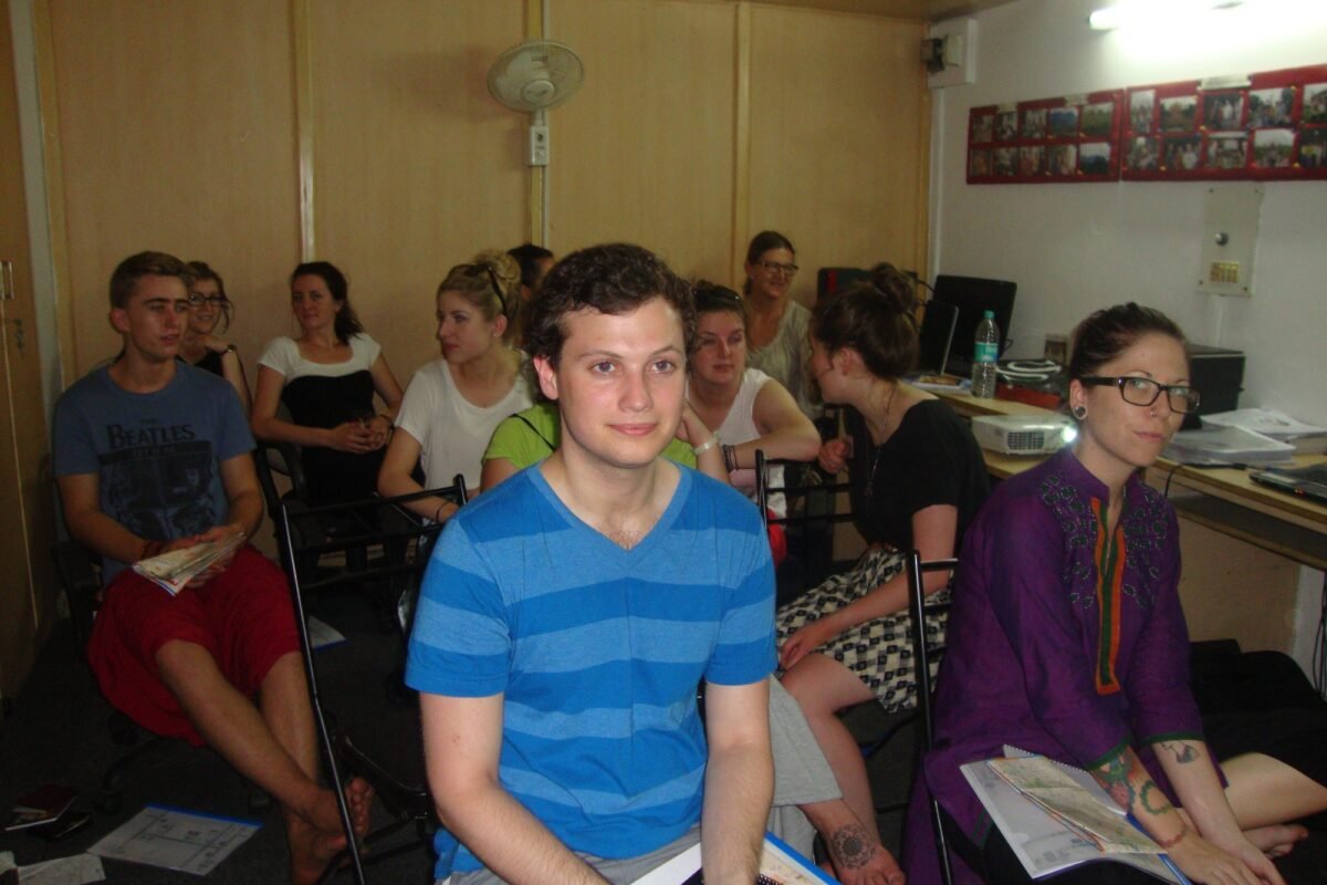 New volunteers at an orientation session in the Delhi office