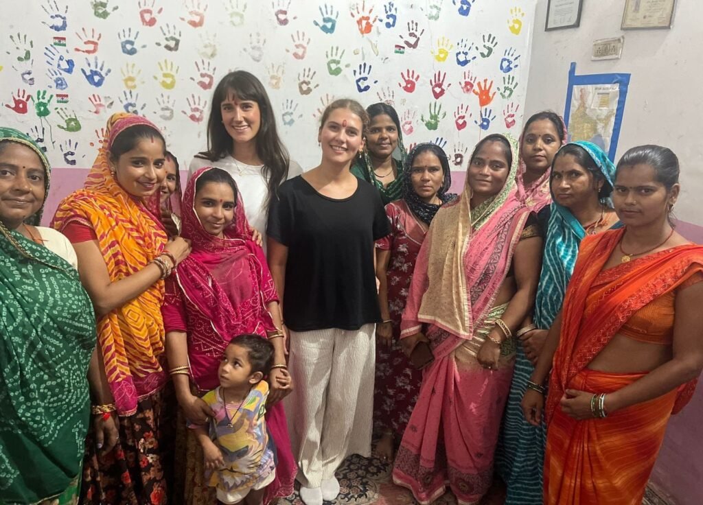 Volunteers with women at a community center in Jaipur